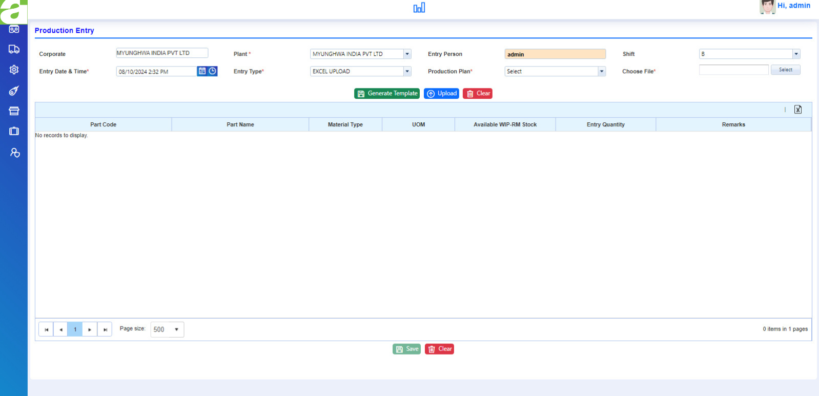 Production Module in inventory software